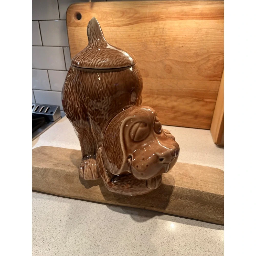 Vintage McCoy Wags Dog Cookie Jar Brown Ceramic USA 0272 Mid Century Modern